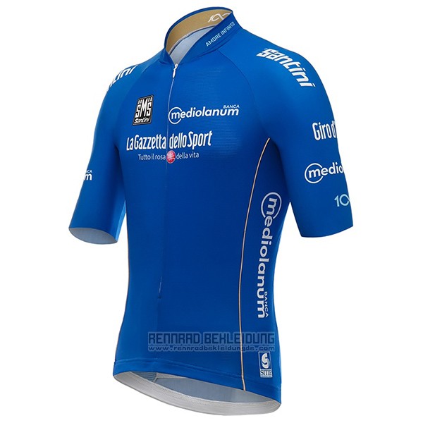 2017 Fahrradbekleidung Giro D'italien Blau Trikot Kurzarm und Tragerhose